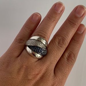 Bold EFFY silver crisscross ring